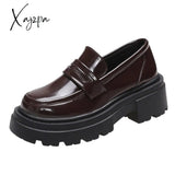 Xajzpa - Women Shoes Autumn Round Toe Female Footwear All-Match Loafers With Fur Clogs Platform