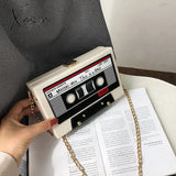 Xajzpa - Women Shoulder Bag New Tape Recorder Women’s Bags Cute Funny Cartoon Pu Leather Chain