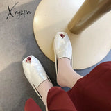 Xajzpa - Women Slippers 2023 New Summer Fashion Peep-Toe Sexy Shoes Med Heels Chunky Designer