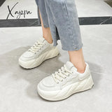 Xajzpa - Women Sneakers Designer Shoes 2023 Spring New Ladies Low Top Lace-Up Platform Tennis