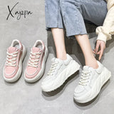 Xajzpa - Women Sneakers Designer Shoes 2023 Spring New Ladies Low Top Lace-Up Platform Tennis