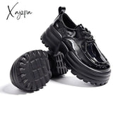 Xajzpa - Women Sneakers Fashion Genuine Leather Chunky Casual Shoes Spring Comfortable Thick Sole