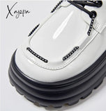 Xajzpa - Women Sneakers Fashion Genuine Leather Chunky Casual Shoes Spring Comfortable Thick Sole