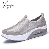 Xajzpa - Women Sneakers Flats Loafers Sweet Shallow Comfort Moccasins Slip-On Pu Platform Ladies