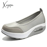 Xajzpa - Women Sneakers Flats Loafers Sweet Shallow Comfort Moccasins Slip-On Pu Platform Ladies