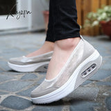 Xajzpa - Women Sneakers Flats Loafers Sweet Shallow Comfort Moccasins Slip-On Pu Platform Ladies