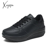 Xajzpa - Women Sneakers New Breathable Vulcanize Shoes Waterproof Wedges Platform Woman Sneaker Leather Casual Shoes Zapatos Mujer