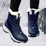 Xajzpa - Women Snow Boots Waterproof Non-slip Designer Female Ankle Boots Platform Keep Warm Fur Ladies Winter Shoes Free Shipping