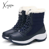 Xajzpa - Women Snow Boots Waterproof Non-Slip Designer Female Ankle Platform Keep Warm Fur Ladies