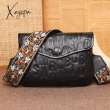 Xajzpa - Women Soft Genuine Leather Handbags Luxury Designer Shoulder Crossbody Bags Fashion Letter