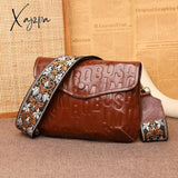 Xajzpa - Women Soft Genuine Leather Handbags Luxury Designer Shoulder Crossbody Bags Fashion Letter