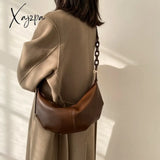 Xajzpa - Women Soft Leather Handbags High Quality Vintage Crossbody Bags For Solid Chains Shoulder