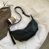 Xajzpa - Women Soft Leather Handbags High Quality Vintage Crossbody Bags For Solid Chains Shoulder