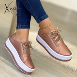 Xajzpa - Women Sports Shoes Lady Vulcanized Outdoor Platform Female Casual Pu Fashion Sneakers