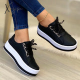 Xajzpa - Women Sports Shoes Lady Vulcanized Outdoor Platform Female Casual Pu Fashion Sneakers