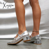 Xajzpa - Women Square Toe Vintage Flat Mary Janes