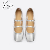 Xajzpa - Women Square Toe Vintage Flat Mary Janes