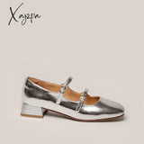 Xajzpa - Women Square Toe Vintage Flat Mary Janes