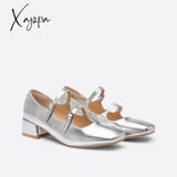 Xajzpa - Women Square Toe Vintage Flat Mary Janes