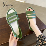 Xajzpa - Women Summer Sandals Flats Shoes New Jelly Beach Comfortable Casual Slip-On Ladies