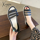 Xajzpa - Women Summer Sandals Flats Shoes New Jelly Beach Comfortable Casual Slip-On Ladies