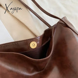 Xajzpa - Women Tote Bag Fashion Underarm Pouch Large Capacity Soft Pu Leather Shoulder Retro