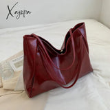 Xajzpa - Women Tote Bag Fashion Underarm Pouch Large Capacity Soft Pu Leather Shoulder Retro