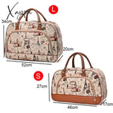 Xajzpa - Women Travel Bags Fashion Pu Leather Large Capacity Waterproof Print Luggage Duffle Bag