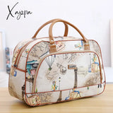 Xajzpa - Women Travel Bags Fashion Pu Leather Large Capacity Waterproof Print Luggage Duffle Bag