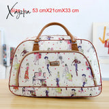 Xajzpa - Women Travel Bags Fashion Pu Leather Large Capacity Waterproof Print Luggage Duffle Bag