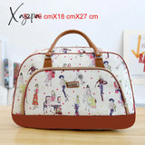 Xajzpa - Women Travel Bags Fashion Pu Leather Large Capacity Waterproof Print Luggage Duffle Bag