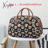 Xajzpa - Women Travel Bags Fashion Pu Leather Large Capacity Waterproof Print Luggage Duffle Bag