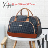 Xajzpa - Women Travel Bags Fashion Pu Leather Large Capacity Waterproof Print Luggage Duffle Bag