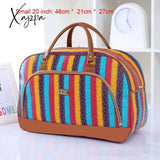 Xajzpa - Women Travel Bags Fashion Pu Leather Large Capacity Waterproof Print Luggage Duffle Bag