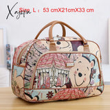 Xajzpa - Women Travel Bags Fashion Pu Leather Large Capacity Waterproof Print Luggage Duffle Bag