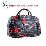 Xajzpa - Women Travel Bags Fashion Pu Leather Large Capacity Waterproof Print Luggage Duffle Bag