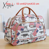 Xajzpa - Women Travel Bags Fashion Pu Leather Large Capacity Waterproof Print Luggage Duffle Bag