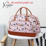 Xajzpa - Women Travel Bags Fashion Pu Leather Large Capacity Waterproof Print Luggage Duffle Bag