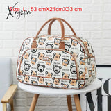 Xajzpa - Women Travel Bags Fashion Pu Leather Large Capacity Waterproof Print Luggage Duffle Bag