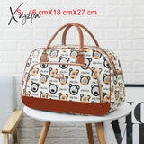 Xajzpa - Women Travel Bags Fashion Pu Leather Large Capacity Waterproof Print Luggage Duffle Bag