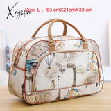 Xajzpa - Women Travel Bags Fashion Pu Leather Large Capacity Waterproof Print Luggage Duffle Bag