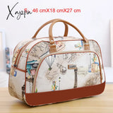 Xajzpa - Women Travel Bags Fashion Pu Leather Large Capacity Waterproof Print Luggage Duffle Bag