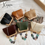 Xajzpa - Women Trendy Shoulder Bags Luxury Pu Handbag Vintage Clip Clutch Bag Purses Mini Acrylic