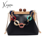 Xajzpa - Women Trendy Shoulder Bags Luxury Pu Handbag Vintage Clip Clutch Bag Purses Mini Acrylic