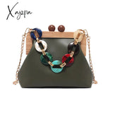 Xajzpa - Women Trendy Shoulder Bags Luxury Pu Handbag Vintage Clip Clutch Bag Purses Mini Acrylic