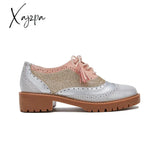 Xajzpa - Women Vintage Oxford Brogues Shoes Flats