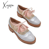 Xajzpa - Women Vintage Oxford Brogues Shoes Flats