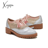 Xajzpa - Women Vintage Oxford Brogues Shoes Flats