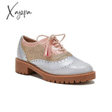 Xajzpa - Women Vintage Oxford Brogues Shoes Flats