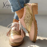 Xajzpa - Women Vintage Oxford Brogues Shoes Flats